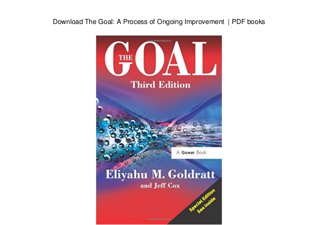 The goal eliyahu goldratt pdf example
